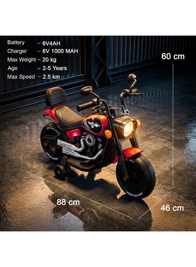 BAYBEE Classic Battery Operated Bike for Kids  | Ride on Kids bike with dazzling light & music | Rechargeable Battery Bike with Foot Accelerator | Electric Bike for Boys Girls 2+ Years Red - Image 2